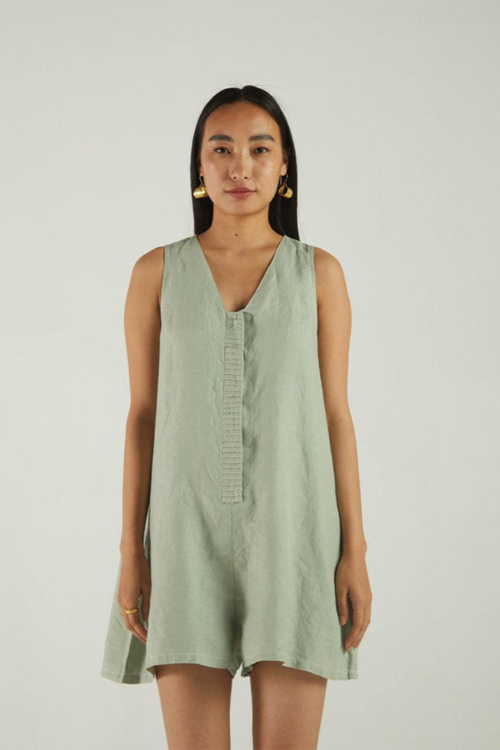 Romp and Play Romper in Light Olive