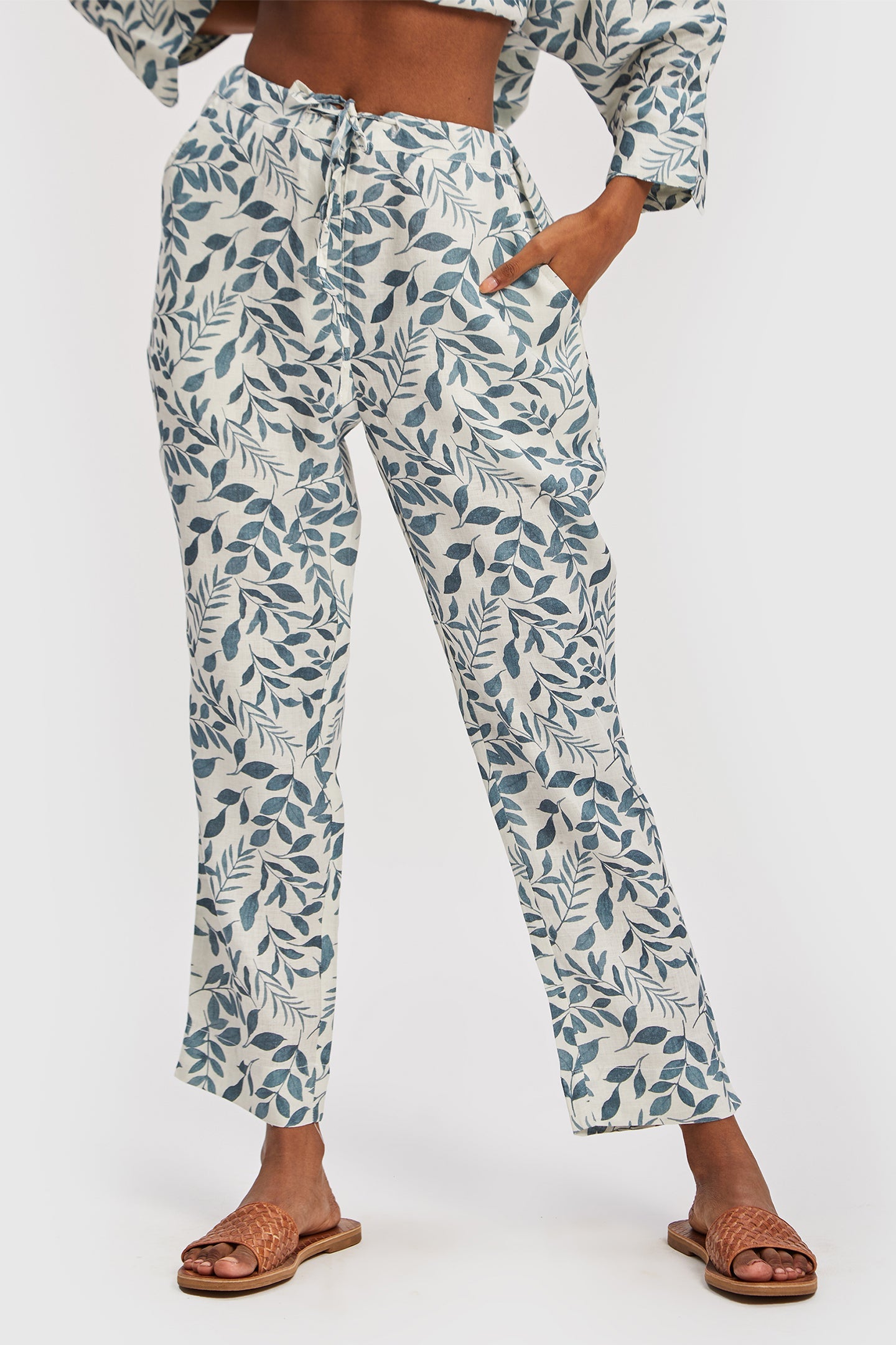 Print Blue Party Pants