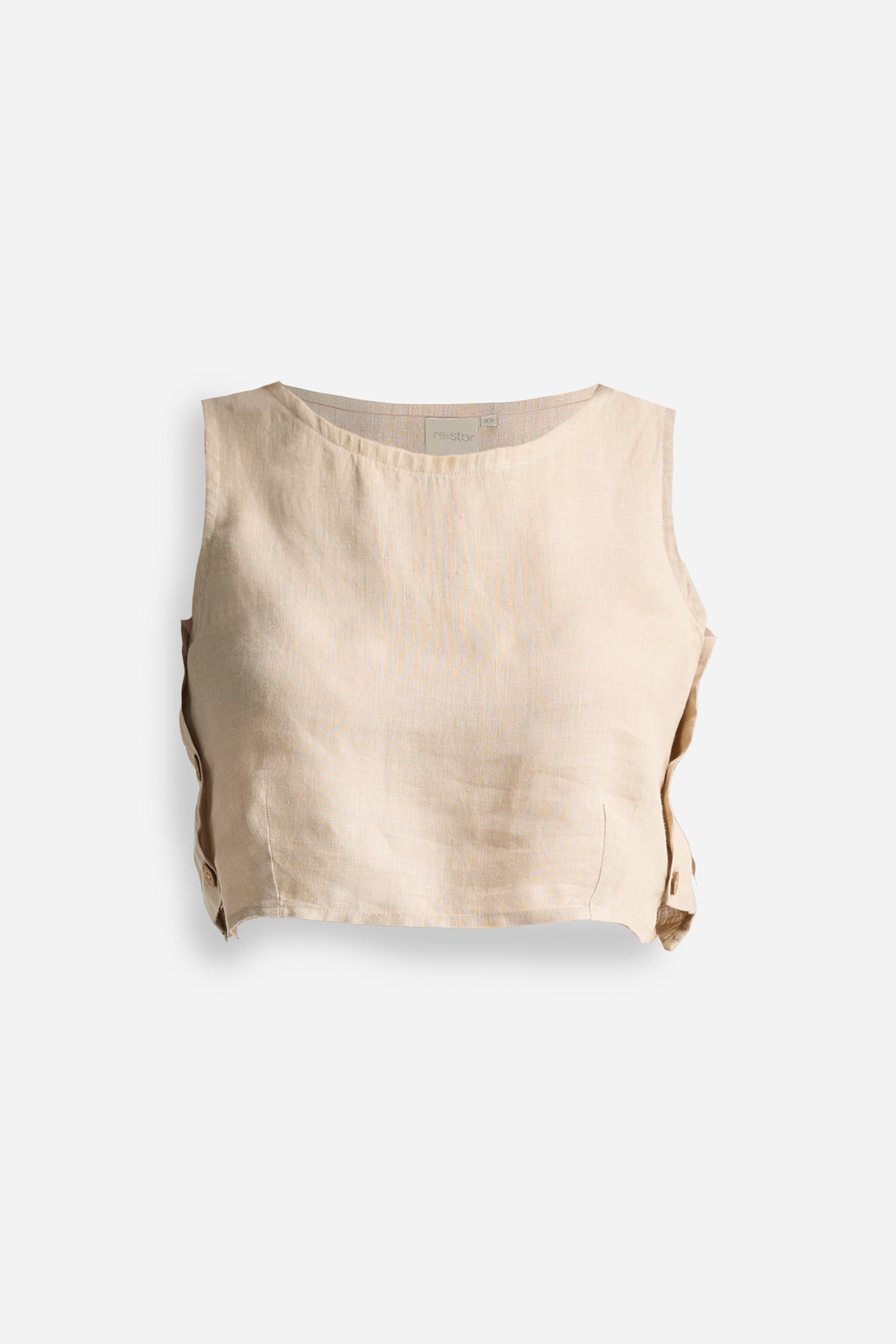 Boxy Crop Top in Neutral Beige