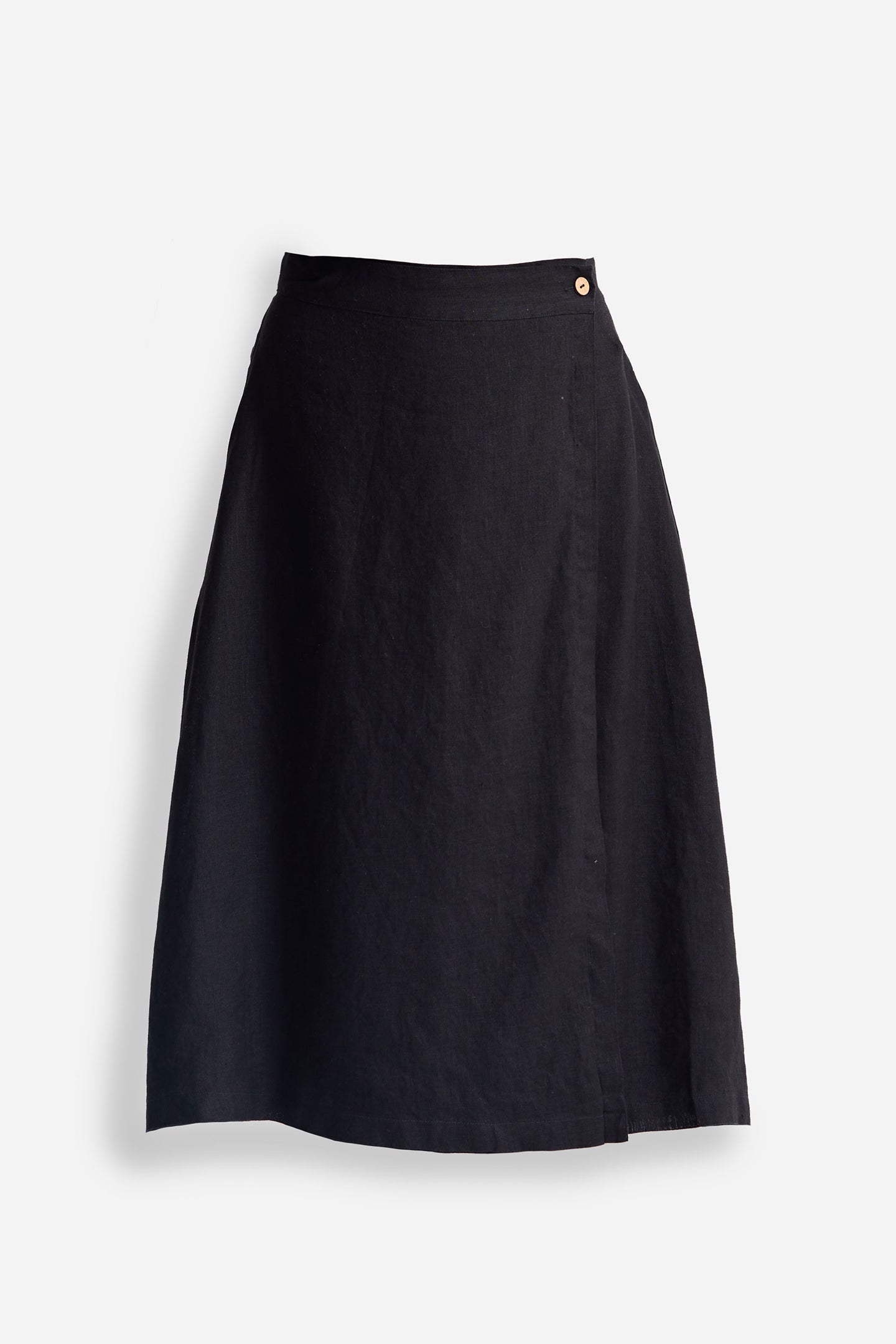 Overlap Midi Skirt in Black