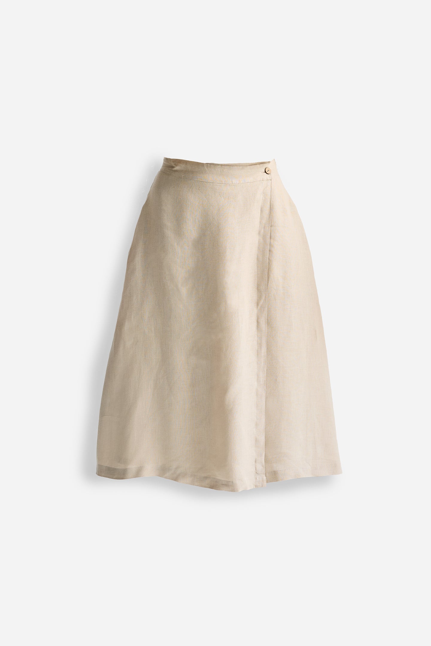 Overlap Midi Skirt in Neutral Beige