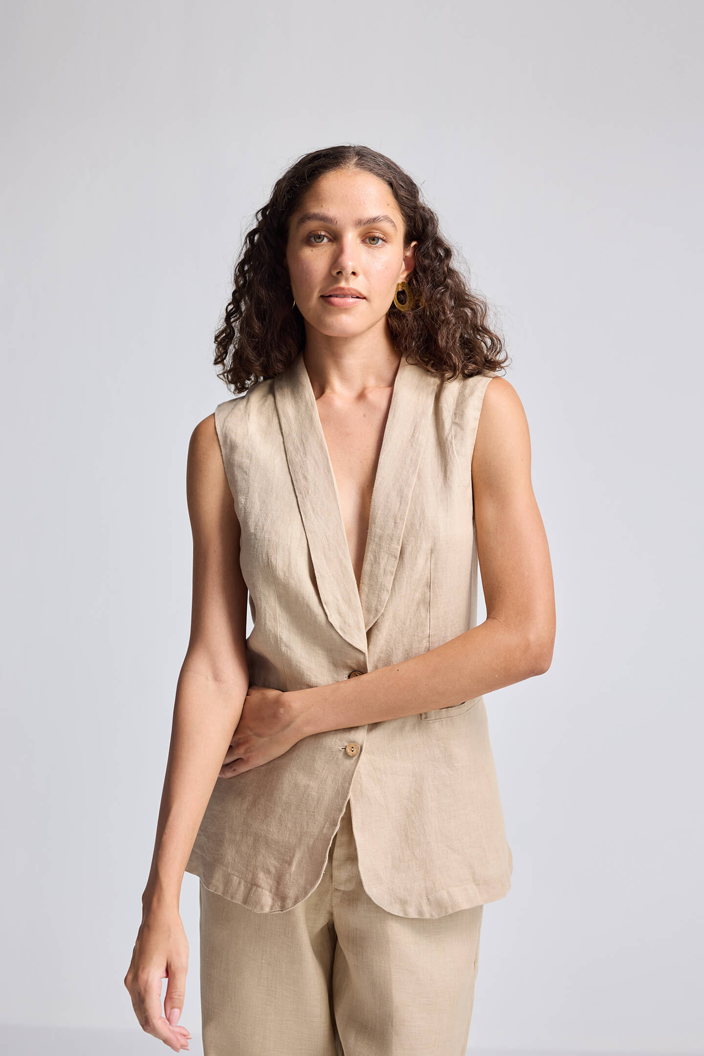 Sleeveless Hemp Jacket