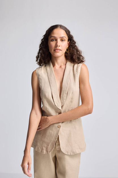 Sleeveless Hemp Jacket