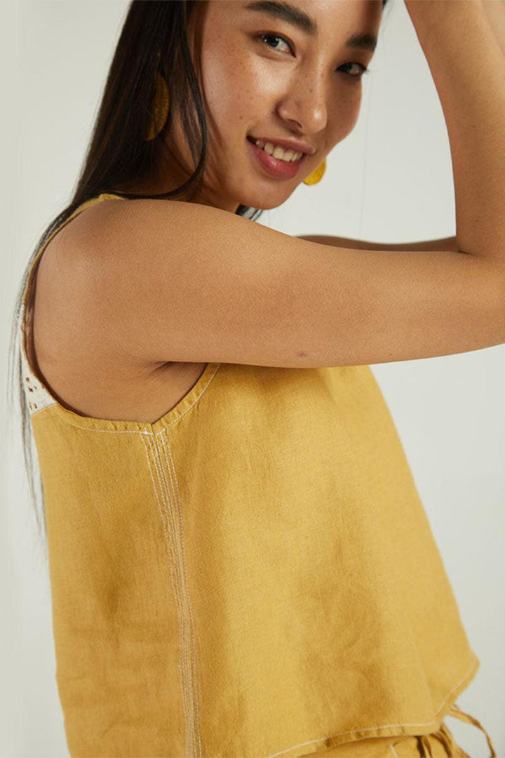 Sunshine on my Back Top in Mustard