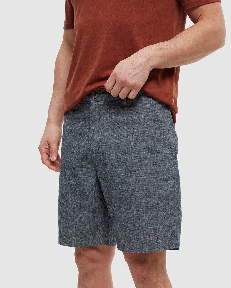 Hemp Latitude Short — Midnight Blue Heather by Tentree — view 4
