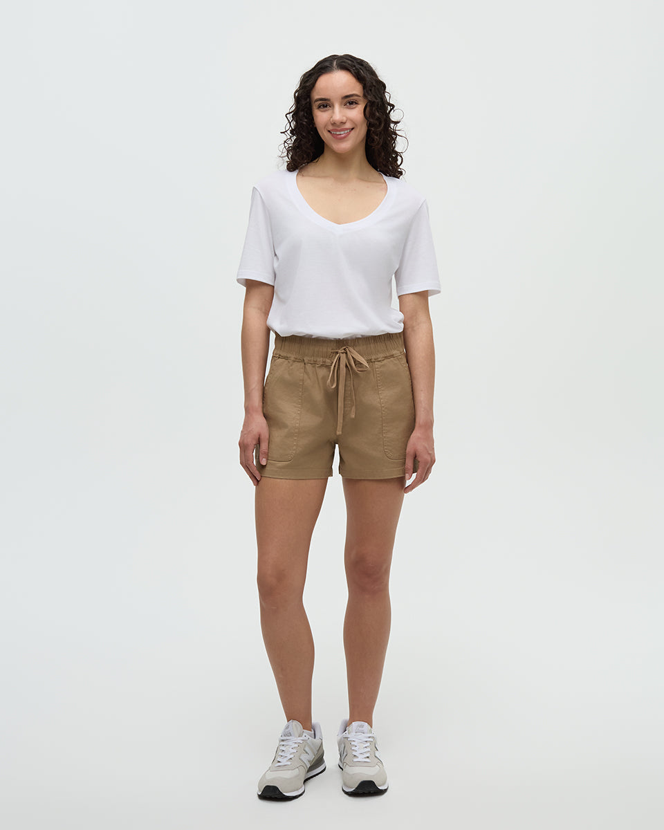 Hemp Stretch Instow Short — Khaki by Tentree — view 3