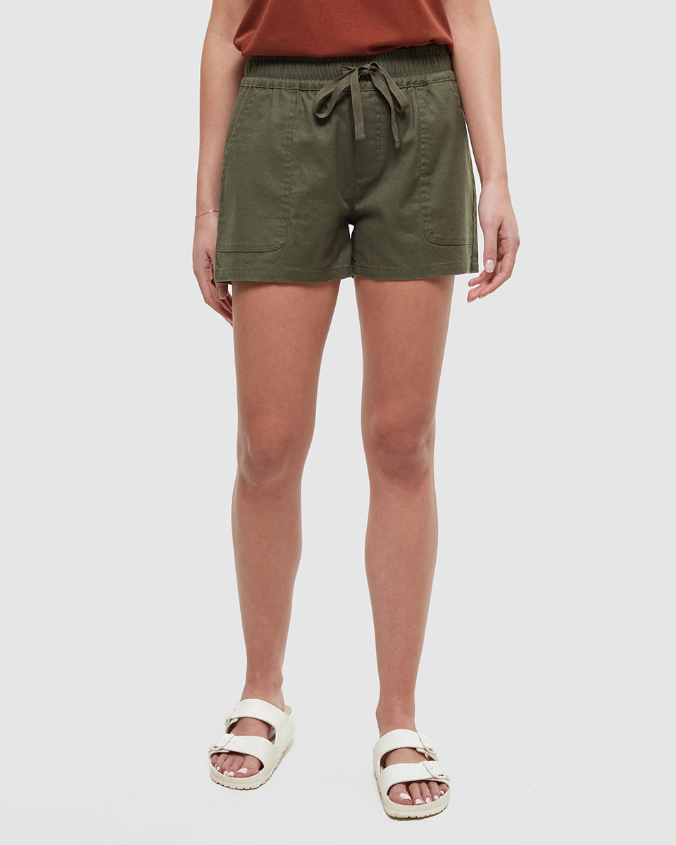 Hemp Stretch Instow Short — Deep Olive by Tentree
