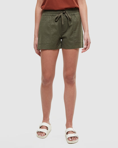 Hemp Stretch Instow Short — Deep Olive by Tentree