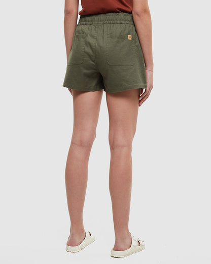Hemp Stretch Instow Short — Deep Olive by Tentree — view 3