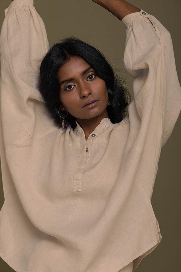 Afternoon Thunderstorm Shirt in Sand Beige