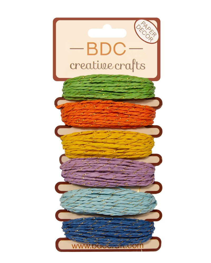 6 Color Paper Twine Cards