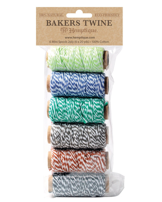 Cotton Bakers Twine 6 Mini Spool Bag Set