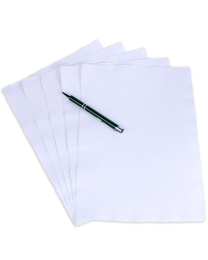 A4 (125GSM) White 5 Sheet Pack Handmade Hemp Paper