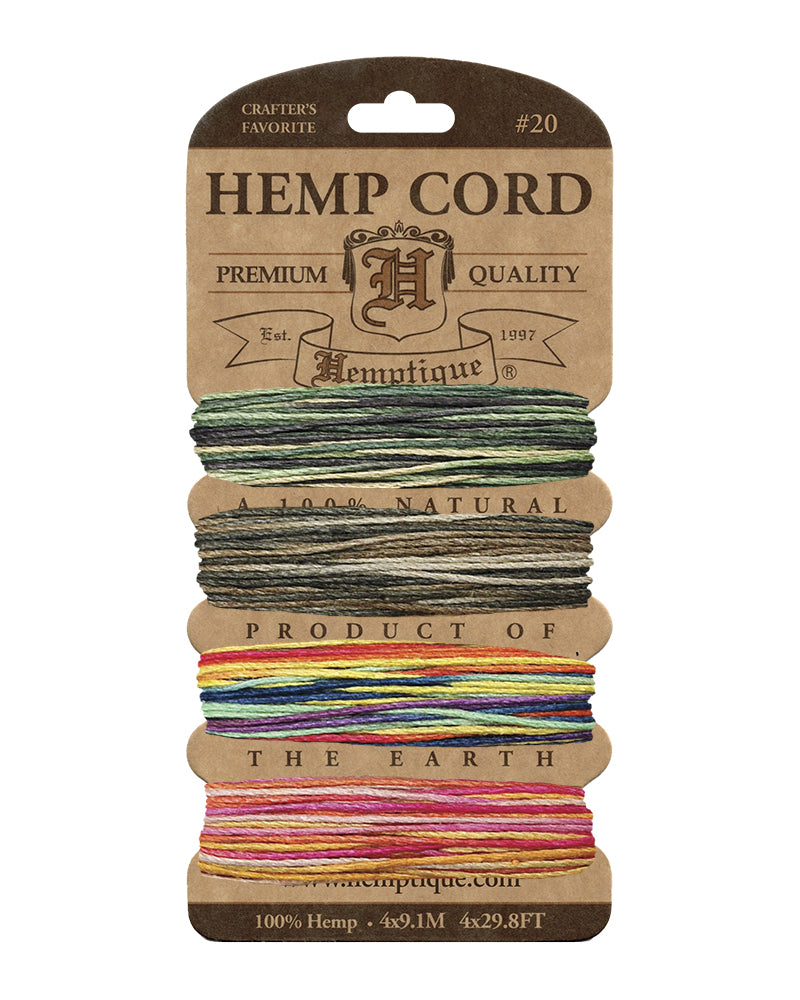 #20 (1mm) Hemp Cord Cards Variegated