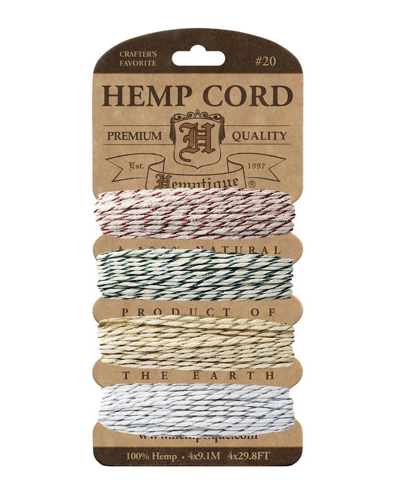 #20 (1mm) Hemp Cord Metallic & Glitter Cards