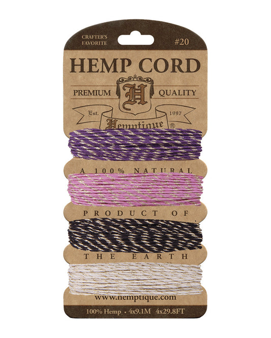 #20 (1mm) Hemp Cord Metallic & Glitter Cards