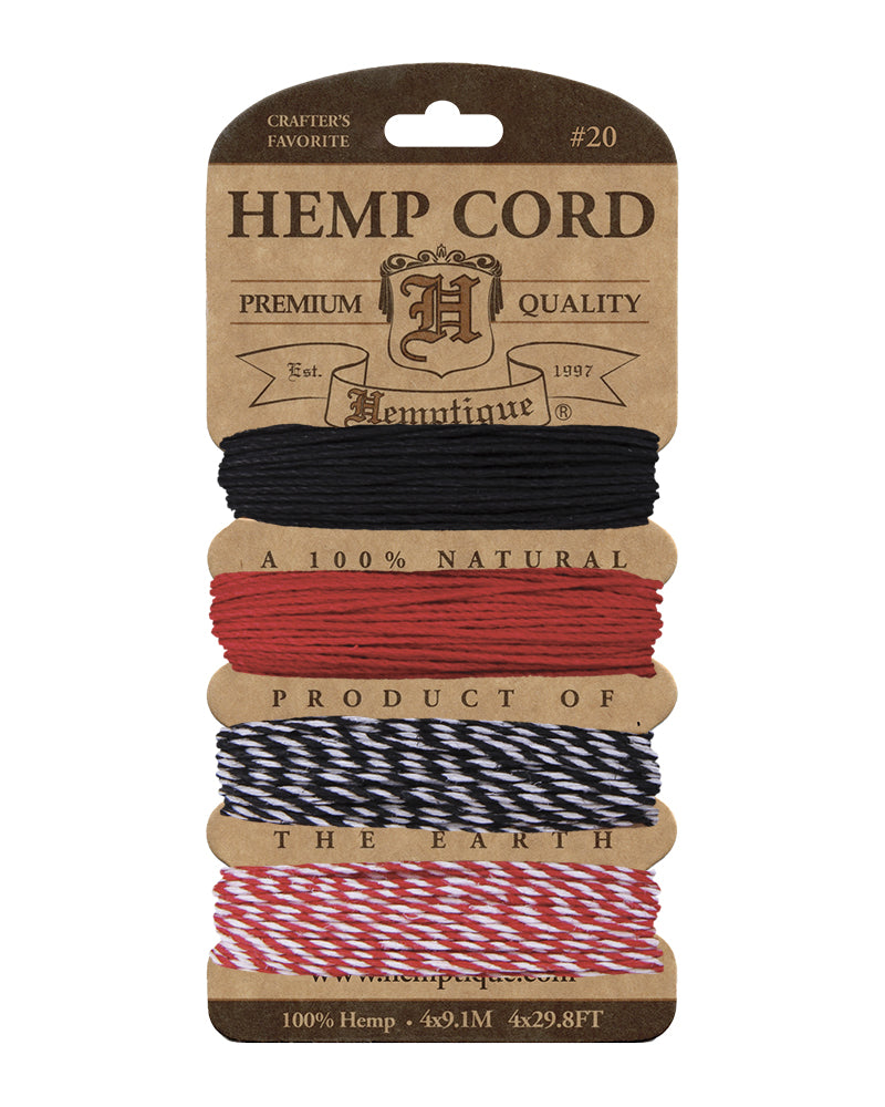 #20 (1mm) Hemp Cord Cards Variegated