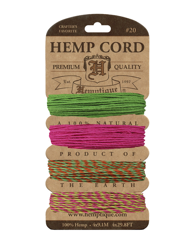 #20 (1mm) Hemp Cord Cards Variegated