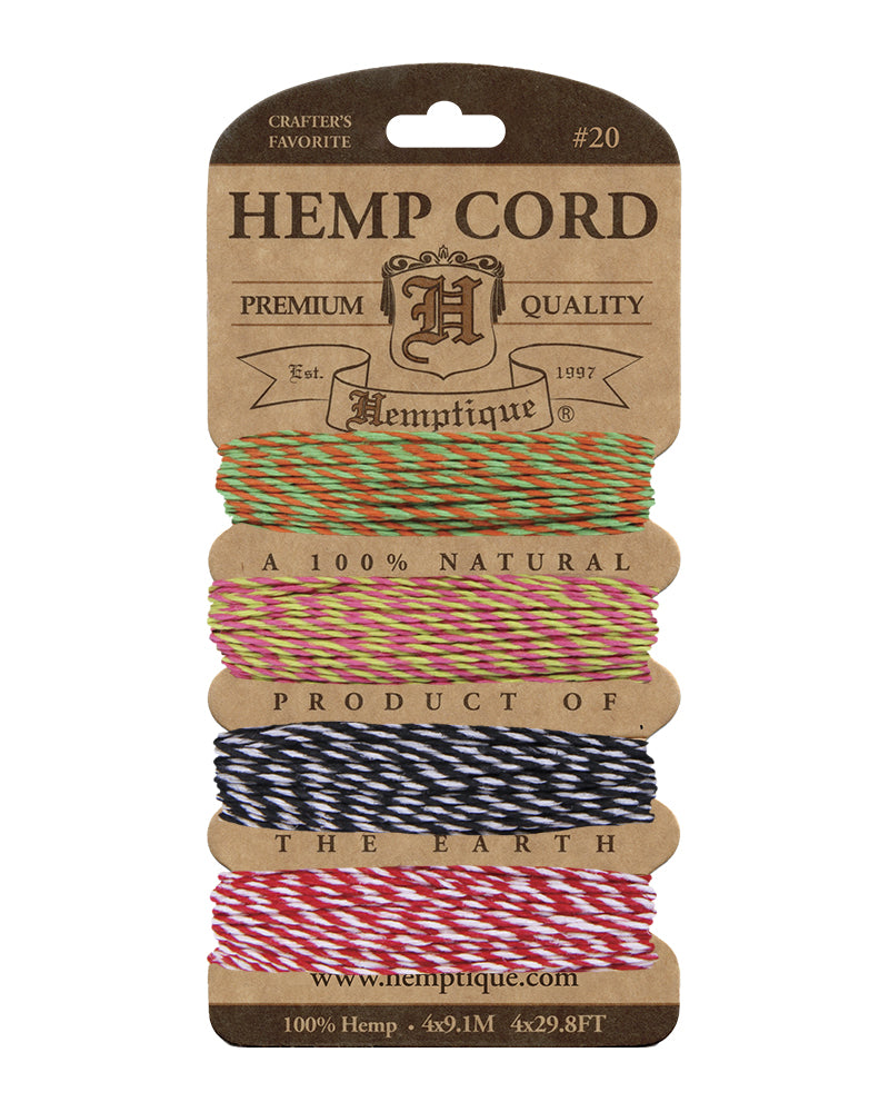 #20 (1mm) Hemp Cord Cards Variegated