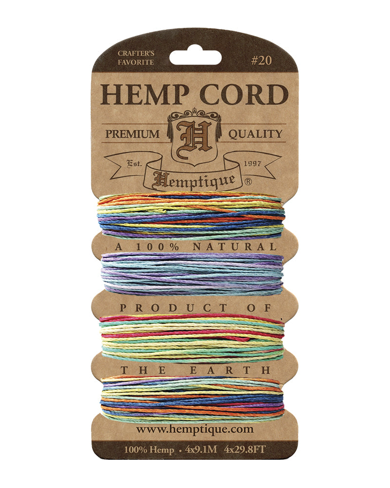 #20 (1mm) Hemp Cord Cards Variegated