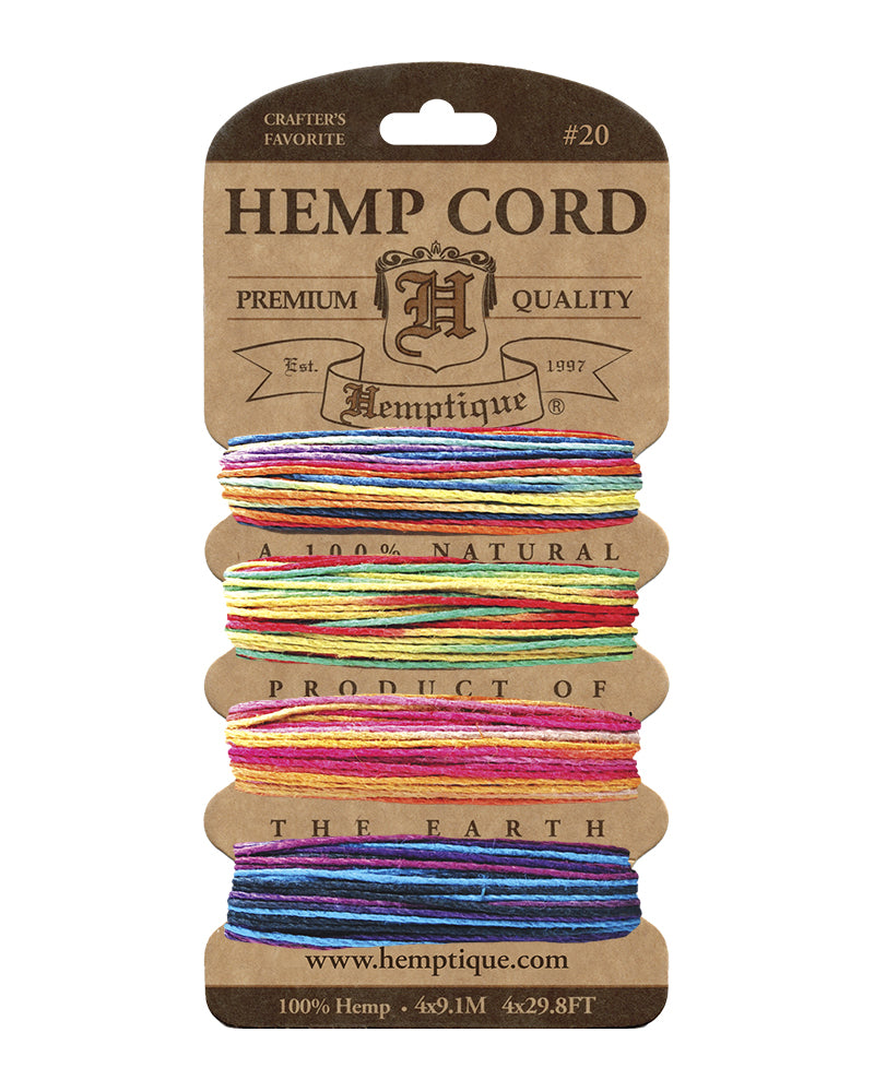 #20 (1mm) Hemp Cord Cards Variegated