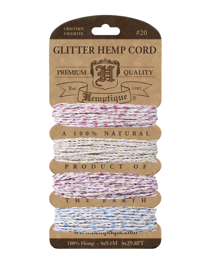 #20 (1mm) Hemp Cord Metallic & Glitter Cards