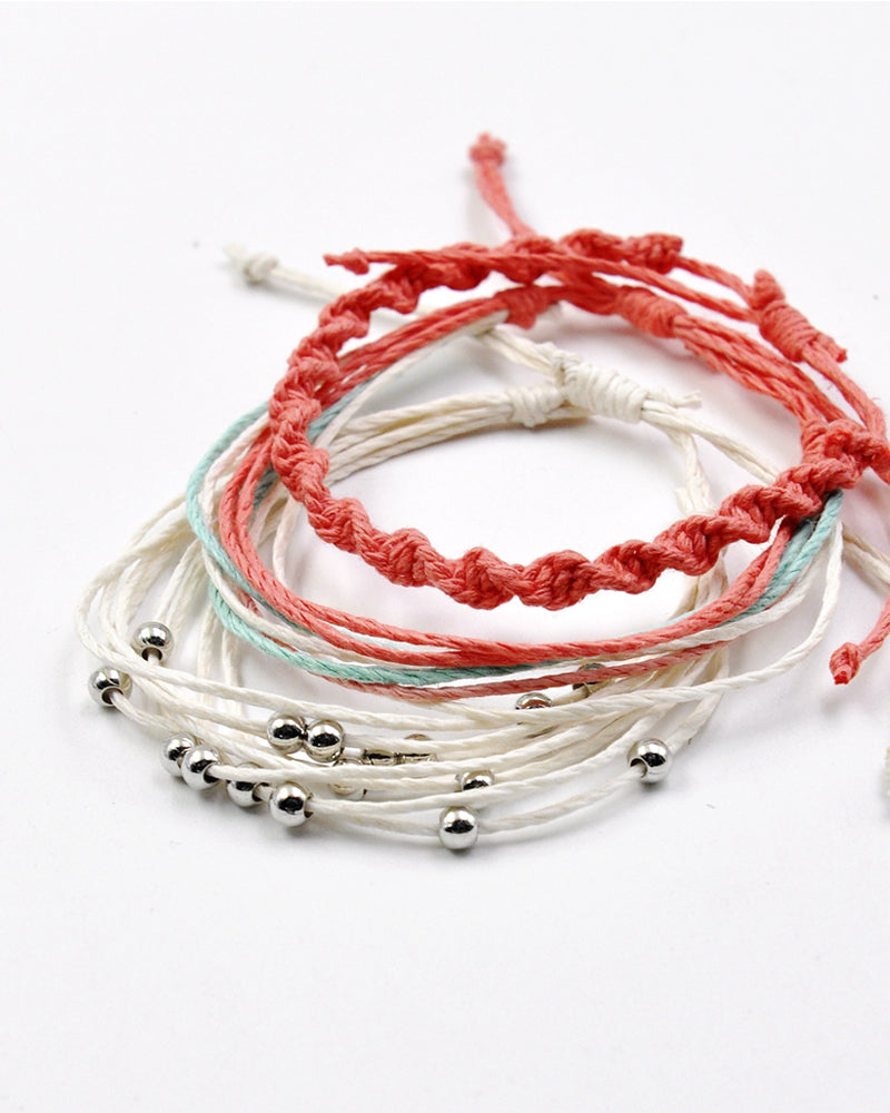 Tide Together Layered Hemp Cord Bracelets