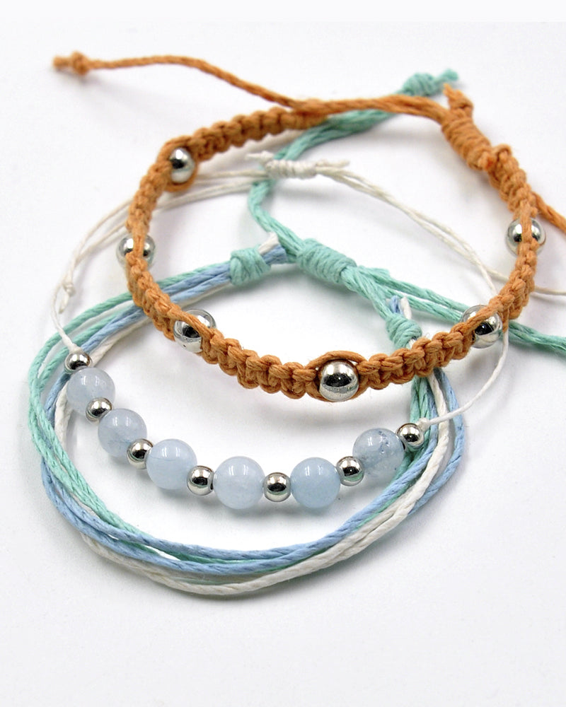 Tide Together Layered Hemp Cord Bracelets