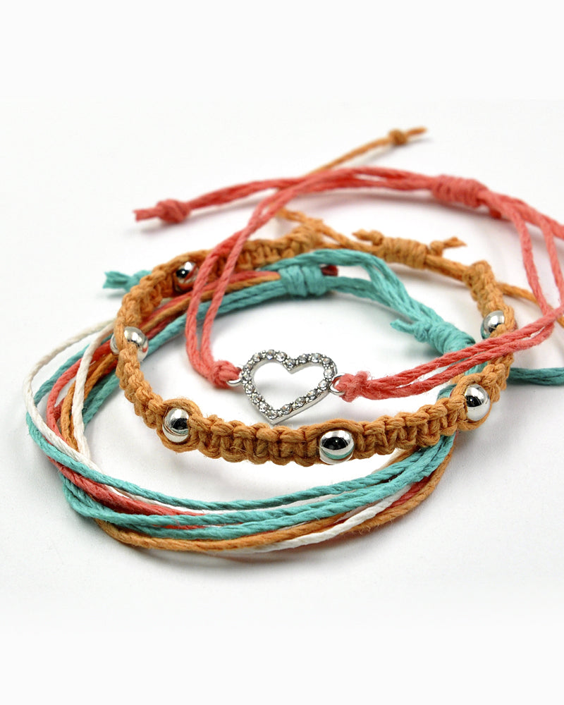 Tide Together Layered Hemp Cord Bracelets