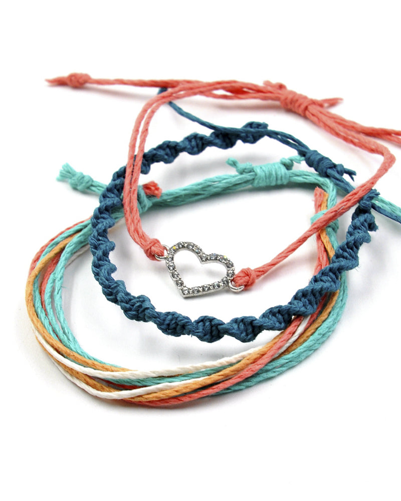 Tide Together Layered Hemp Cord Bracelets