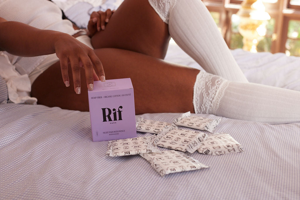 Organic Cotton and Hemp Fiber Menstrual Long / Night Pads with Wings 25% more absorbency