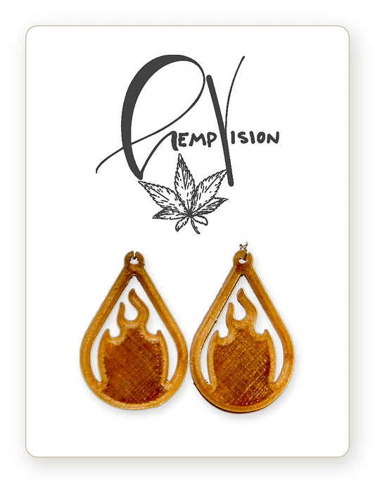 Fire Earrings — hemp bioplastic