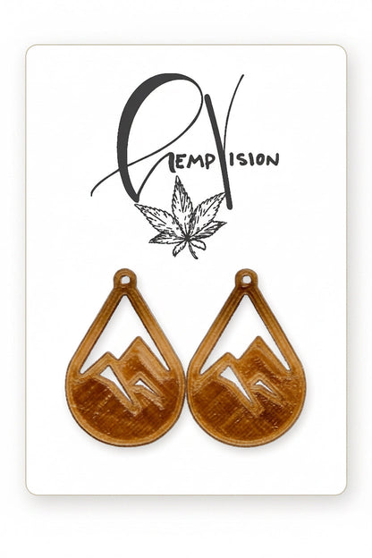 Mountain Tear Drop Earrings — hemp bioplastic