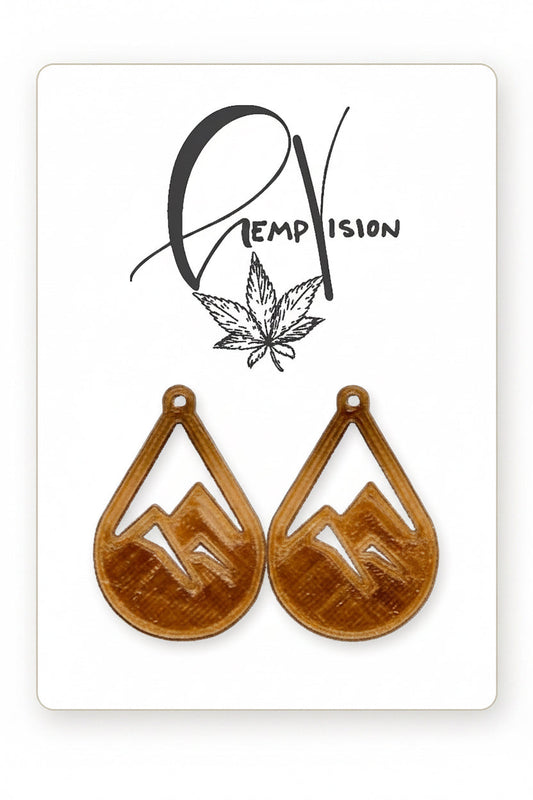Mountain Tear Drop Earrings — hemp bioplastic
