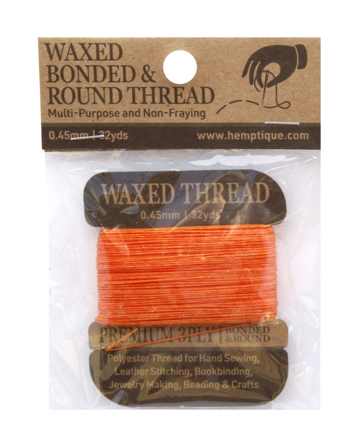 Polyester 0.45mm Waxed Bonded & Round Thread Card