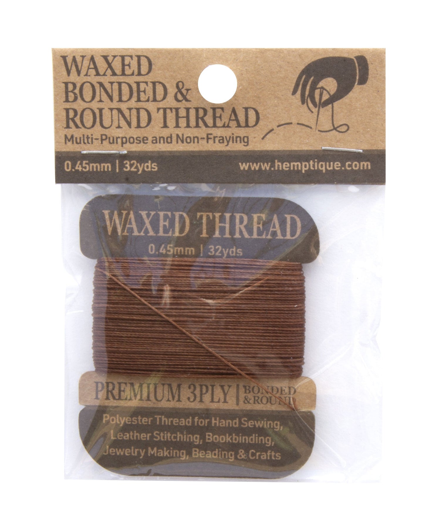 0.45mm Waxed Bonded & Round Thread Card