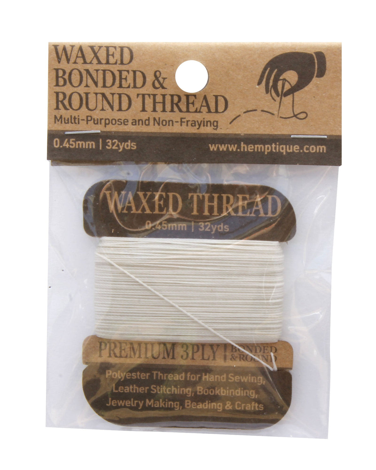Polyester 0.45mm Waxed Bonded & Round Thread Card