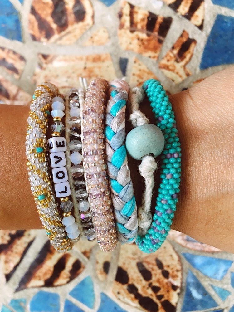 Cannon Beach, Oregon Sand Bead Bracelet by Earth Bands — view 3